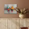 Moderne kunst - Oranje - Grijs - Abstract PET vilt klein -sfeer4