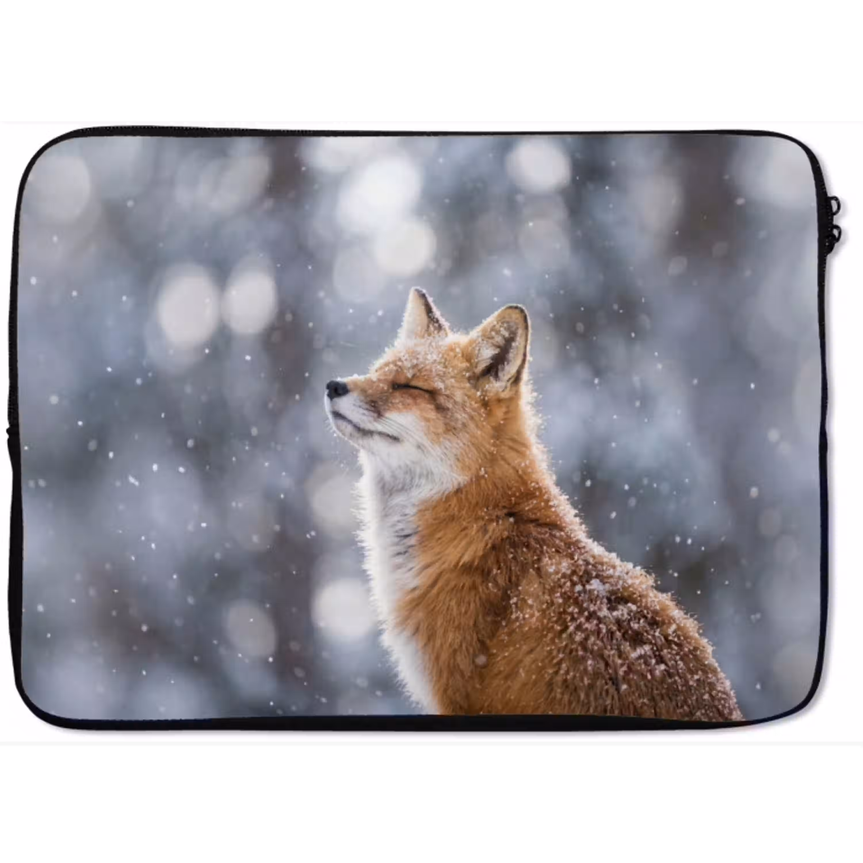 Vos - Sneeuwval - Portret - Winter - Sfeervol laptophoes neopreen klein -zkaufland3dotto
