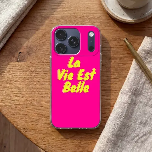 Quote - Retro - Roze Telefoonhoesje iPhone 17 Pro klein -sfeer1