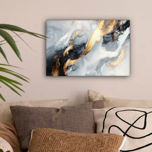 Kunst - Goud - Luxe - Abstract - Modern canvas 2cm klein -sfeer1