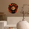 Vrouw - Aardbeien - Kroon Wandcirkel behangsticker klein -sfeer1