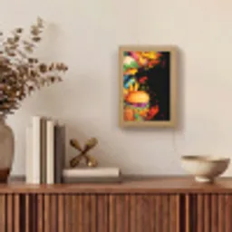 Fastfood - Graffiti - Hamburger - Eten - Modern Light Box met kabel (Tafellamp) klein -sfeer2