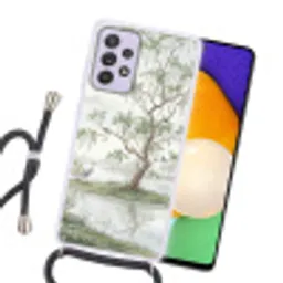 Reiger - Landschap - Groen Hoesje Samsung Galaxy A52 5G met koord klein -sfeer1