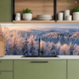 Bos - Bergen - Goud - Winter - Warm keuken achterwand 2 middel -sfeer3