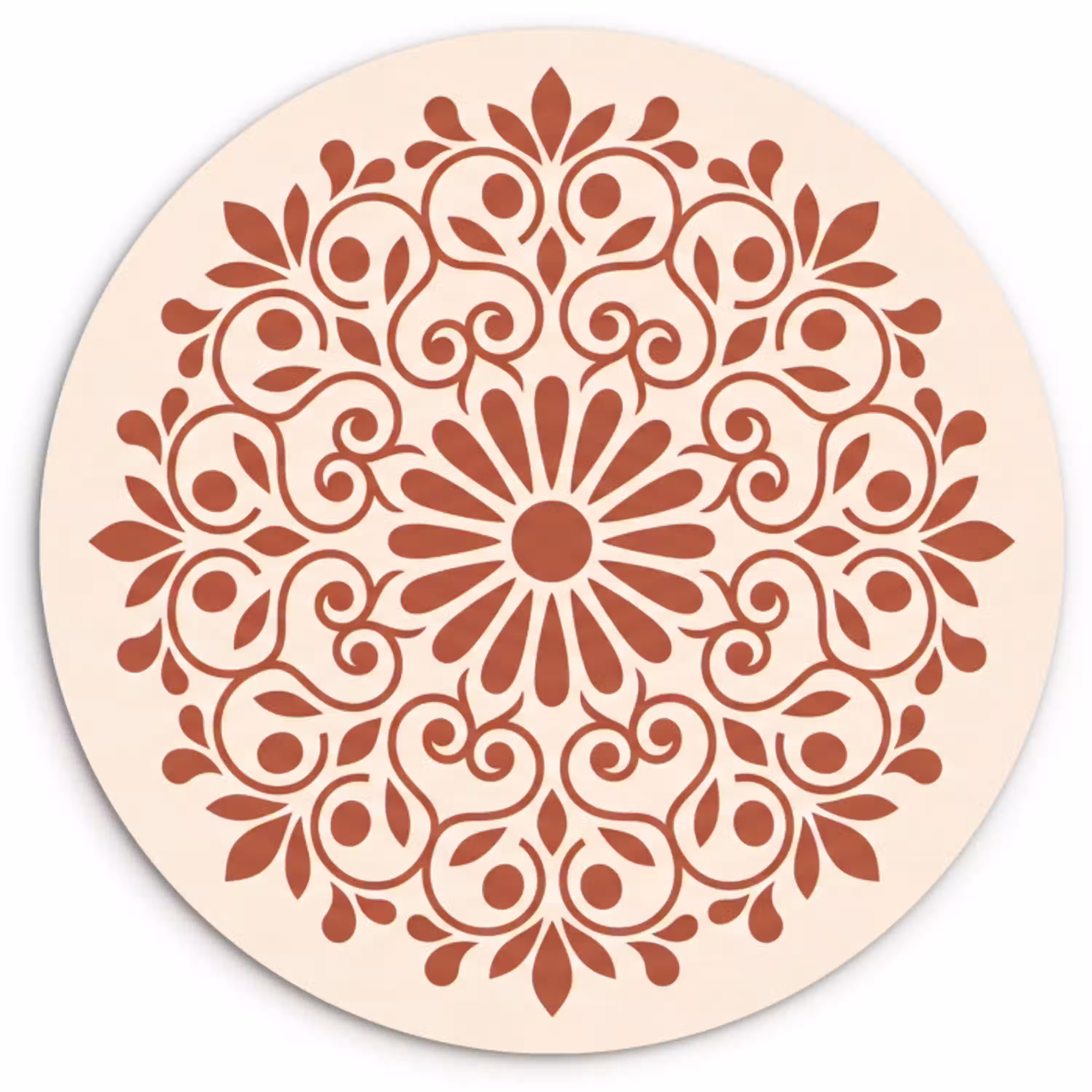 Decoratie - Cirkel - Symmetrisch - Modern - Roodbruin Wandcirkel plexiglas klein -3d