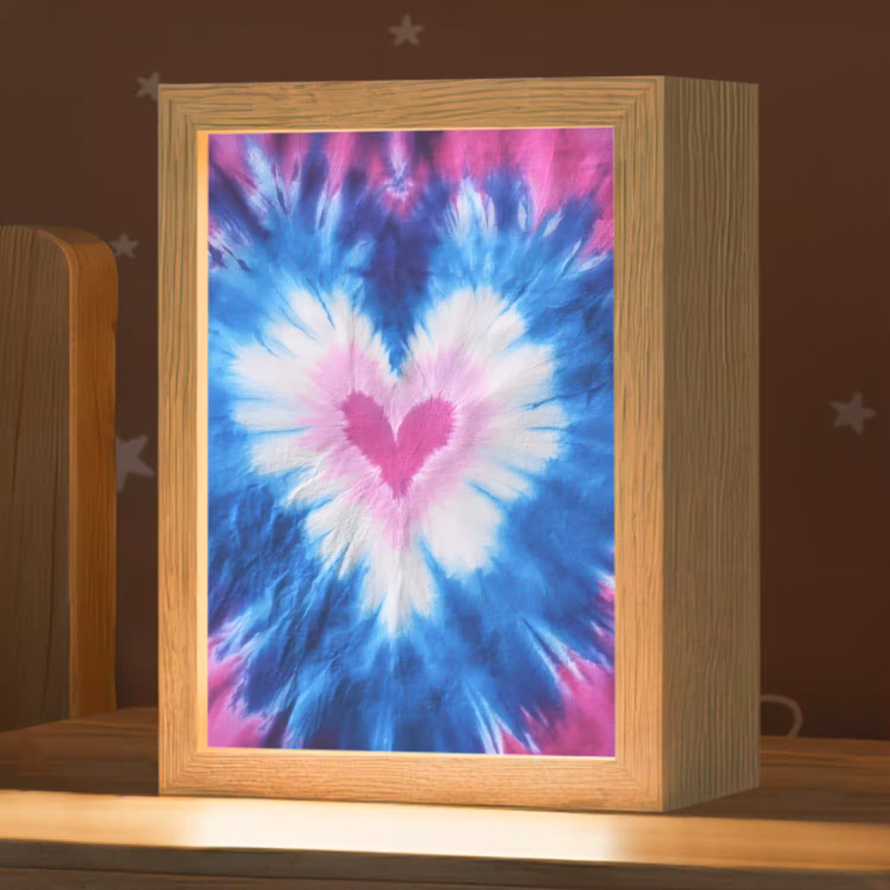 Hartvormig - Tie dye - Paars Light Box met kabel klein -zzz_3d_website