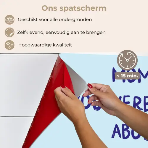 Moeder - Quote - Blauw keuken achterwand spatscherm klein -spatscherm_NL