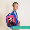 Panda met Koptelefoon, Zonnebril en Gouden Ketting Kinderrugzak - Blauw middel -sfeer3_NL