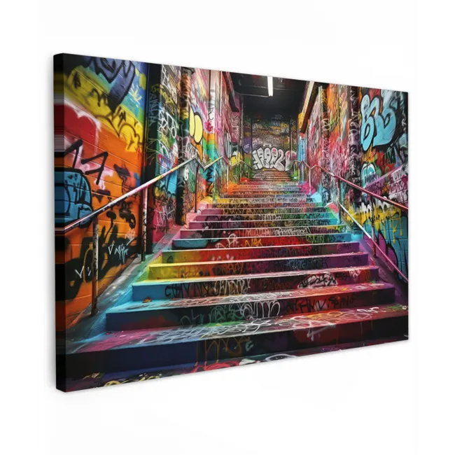Trap - Graffiti - Kleuren - Kunst canvas 2cm klein -z3d