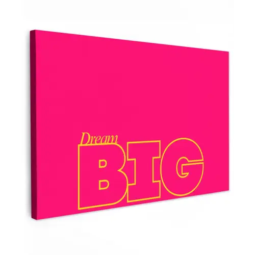 Minimalistisch - Roze - Dream big - Grafisch canvas 2cm klein -z3d