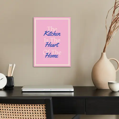 Tekst - Blauw - Keuken - Kader poster papier klein -sfeer1