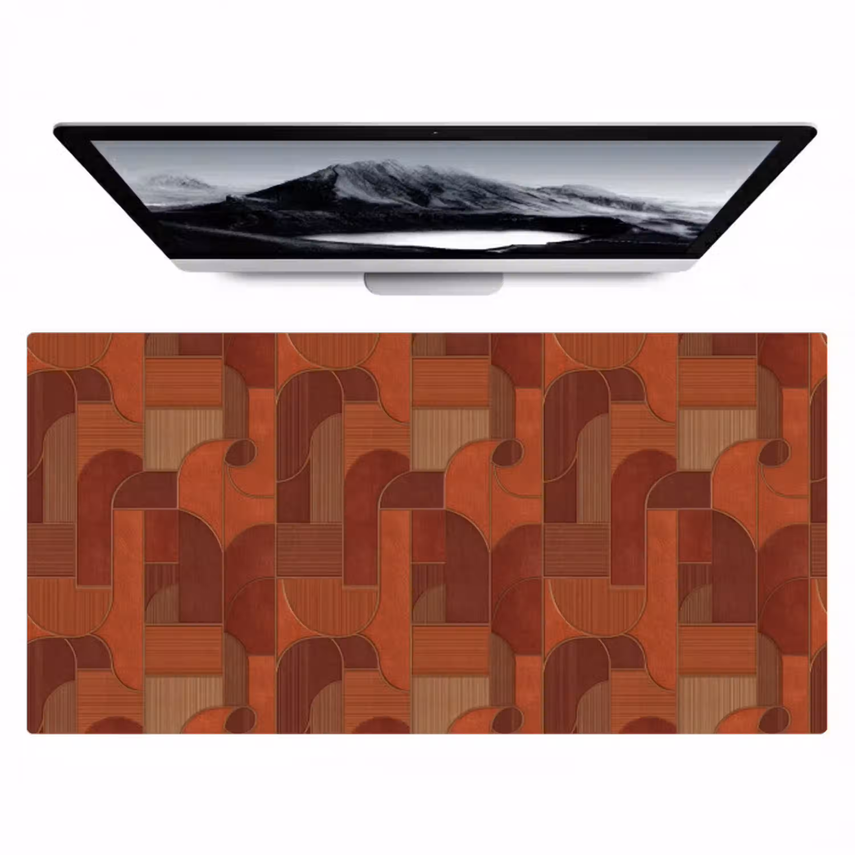 Geometrisch - Abstract - Textuur - Bruin Muismat XXL klein 681 -zzz3d