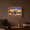Schotse hooglander - Kunst - Koe - Dieren - Landschap Light Box met batterij (Wandlamp) middel -sfeer4