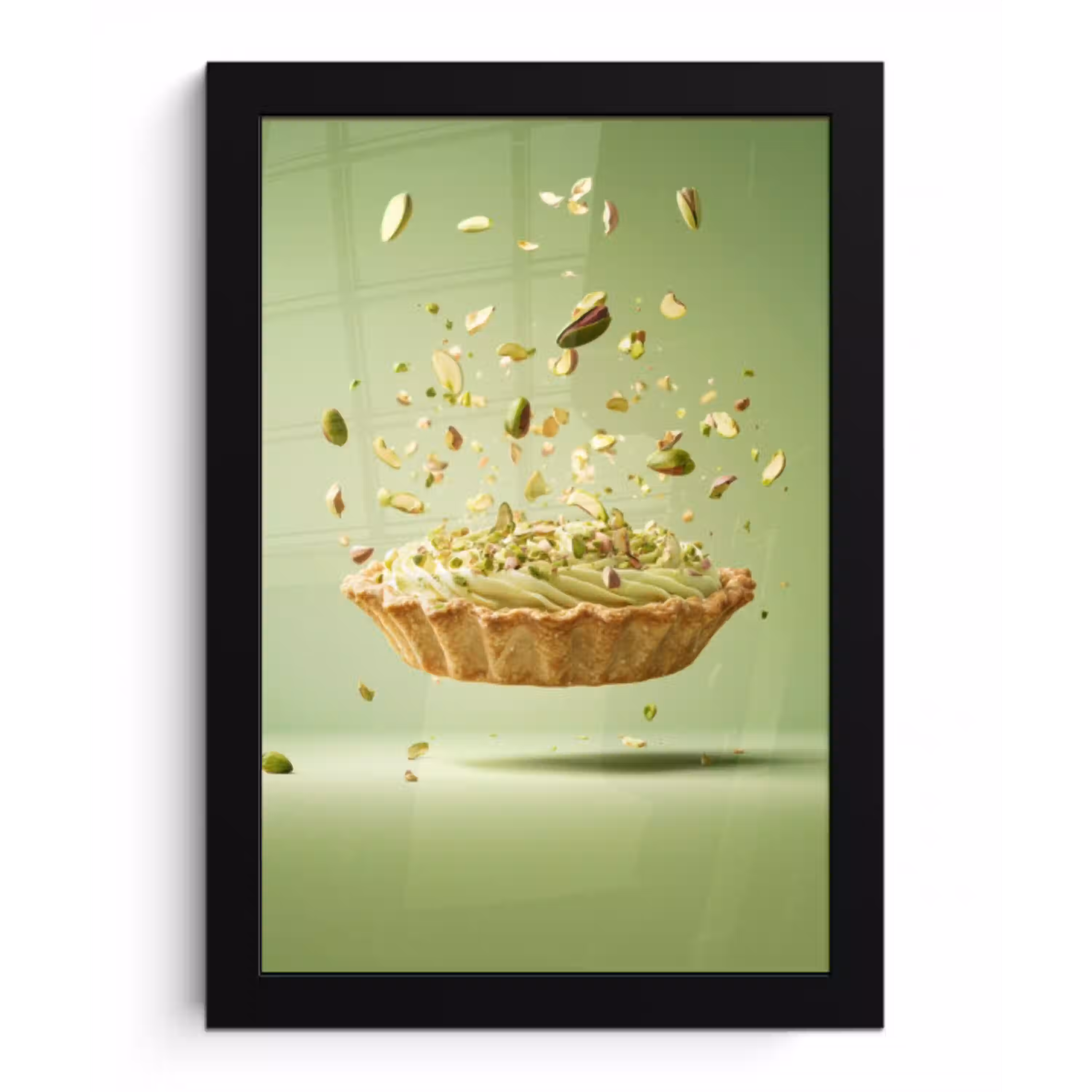Pistache - Taart - Noten - Eten fotolijst zwart zonder passe partout klein -3d