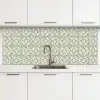 Krulornament - Tegel - Groen keuken achterwand 2 middel 871 -3d