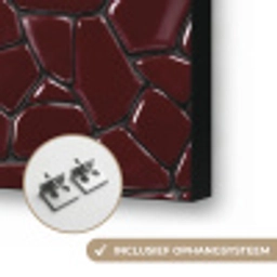 Mozaïek - Tegel - Bordeauxrood Textielframe zwart klein 947 -USP_ophangsysteemNL