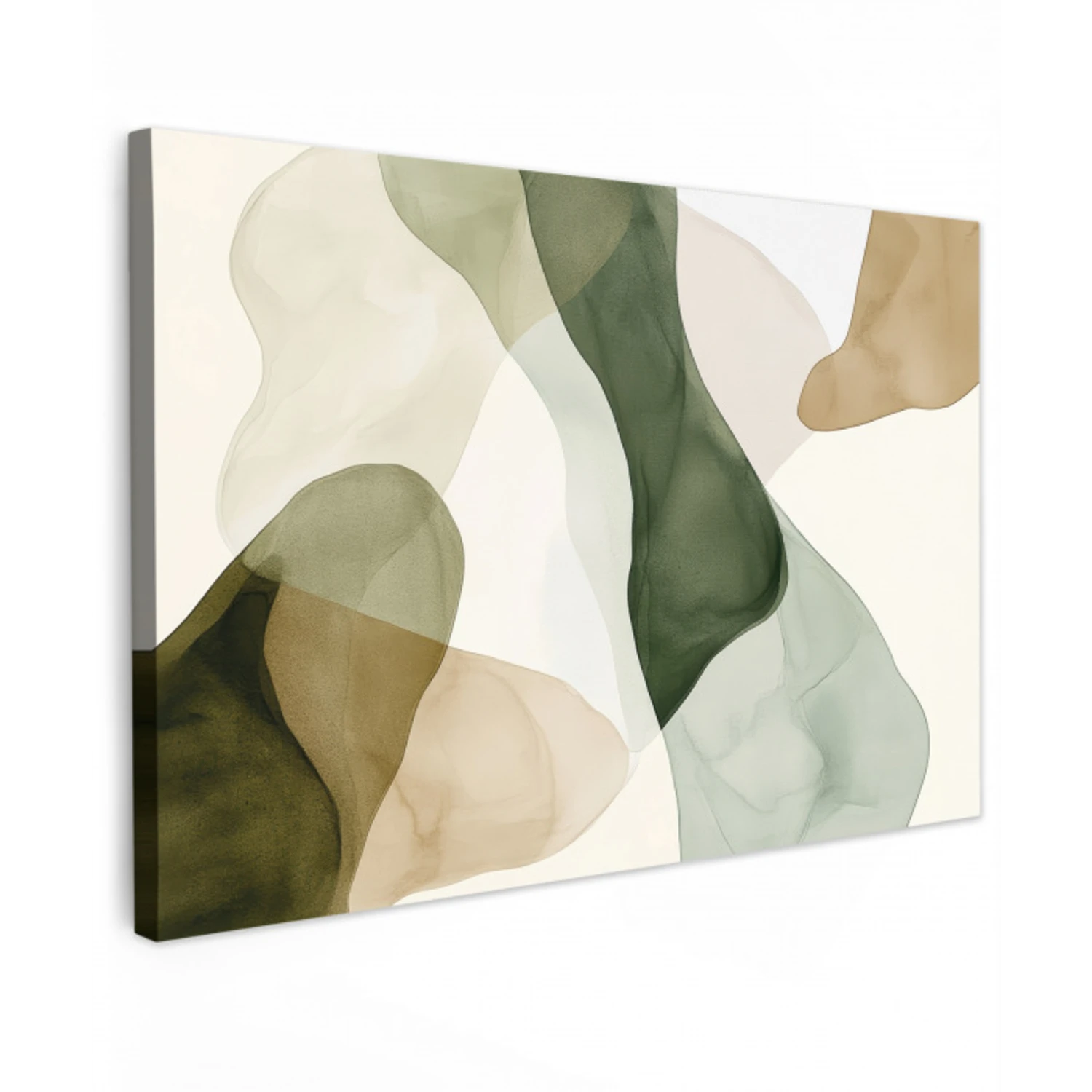 Japandi - Abstract - Groen canvas 2cm klein -z3d