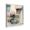 Fiets - Pastelkleuren - Bloemen aluminium wit klein -3d