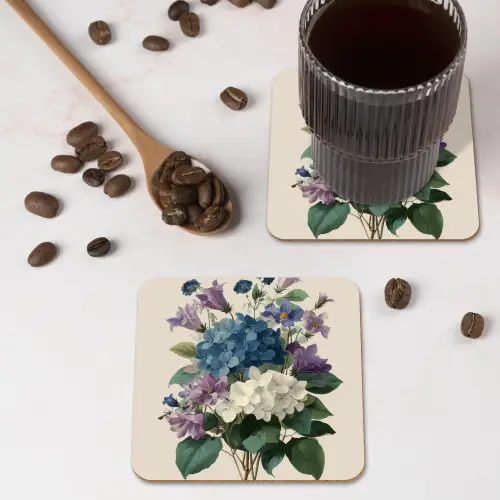 Bloemen - Gedetailleerd - Rust - Realistisch onderzetter kurk middel -sfeer2