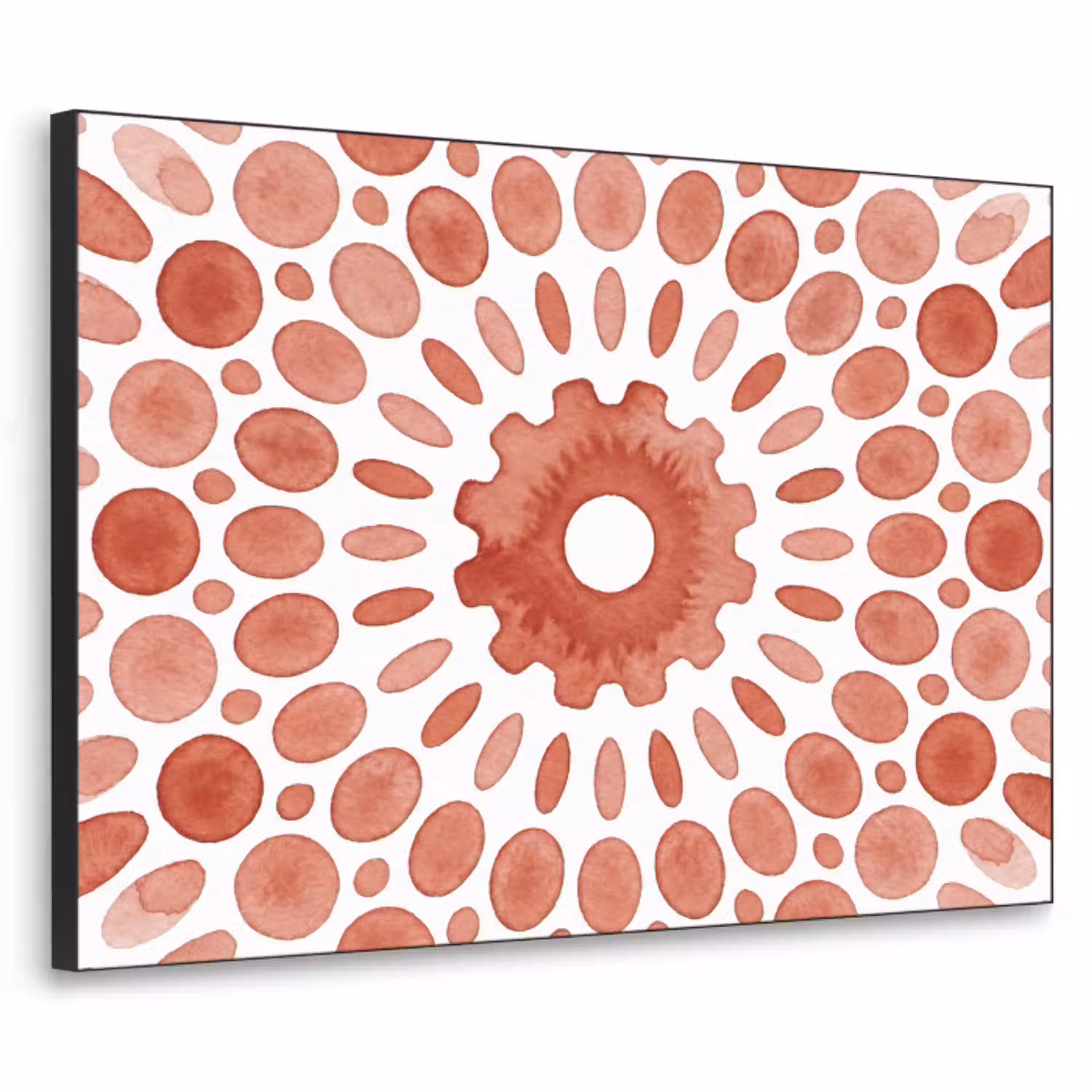 Patroon - Cirkels - Abstract - Modern - Rood Textielframe zwart klein -3d