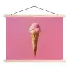 Hoorntje - Schepijs - Roze textielposter latten blank klein -3d