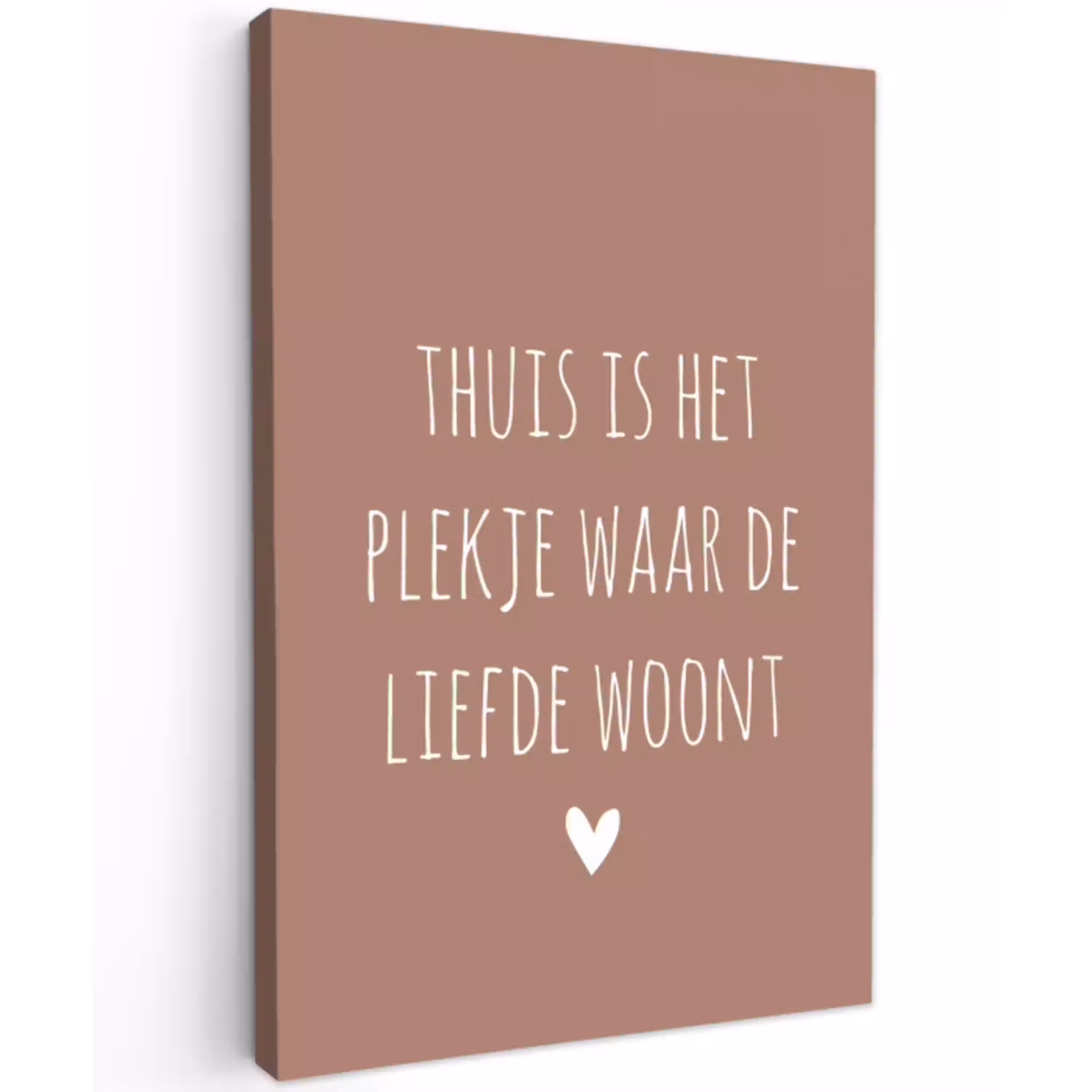 Spreuken - Thuis is het plekje waar de liefde woont - Quotes Tuinposter op houten frame 2 cm dik klein -3d
