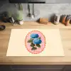 Bloemen - Blauw - Lijst - Bladeren Inductie beschermer vinyl 3mm klein -sfeer5