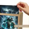 Monstertruck - Bliksem - Blauw - Jongens - Auto Light Box met kabel (Kinderlampje) klein -USP_websiteprintNL