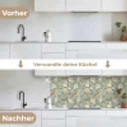 Roze - Vogels - Kleurrijk keuken achterwand 2 middel 871 -voor-na_DE