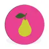 Illustratie - Fruit - Peer - Groen Wandcirkel aluminium klein -3d