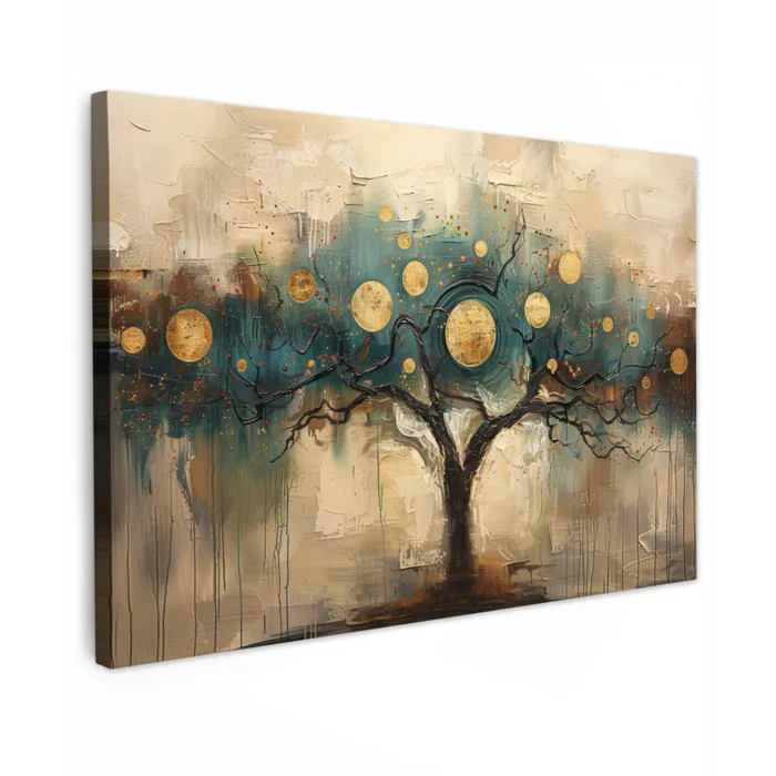Boom - Kunst - Maan - Watercolor canvas 2cm klein -z3d