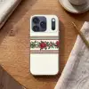 Kerststrook - Poinsettia - Rood - Groen Telefoonhoesje iPhone 17 Pro klein -sfeer1
