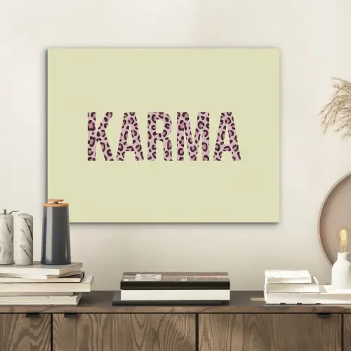 Karma - Luipaardprint - Geel PET vilt klein -sfeer1
