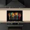 Lepels - Kruiden - Modern - Graffiti - Verf - Kleurrijk keuken achterwand spatscherm klein -sfeer1