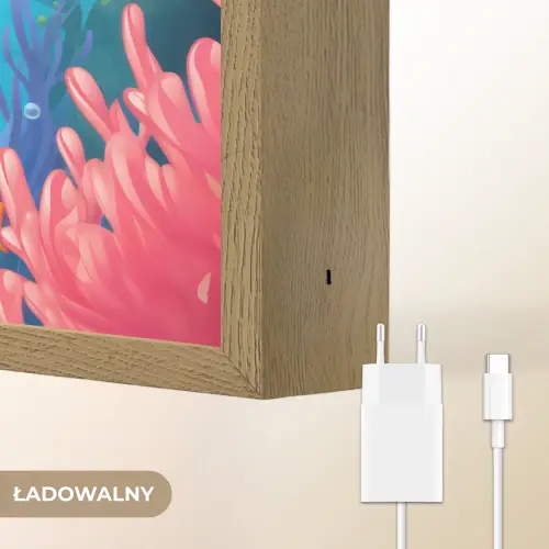 Dolfijn - Zeedieren - Onderwater - Kinderen - Meisjes Light Box met batterij (Wandlamp kind) middel -USP_websiteoplaadbaarNL