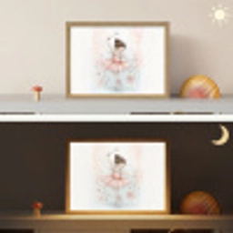 Ballerina - Fee - Roze Light Box met batterij (Wandlamp kind) middel -sfeer3_kind