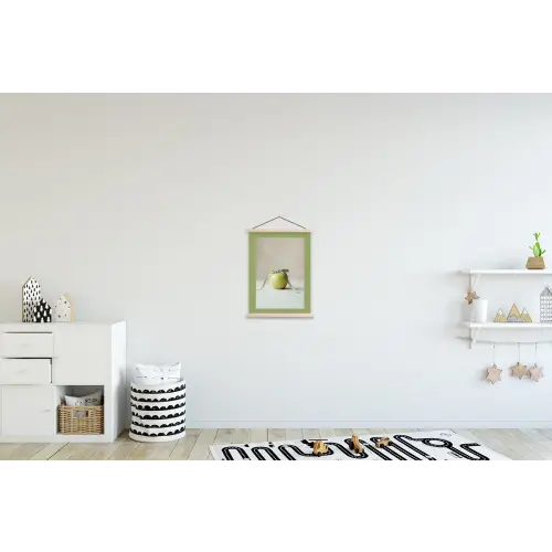 Groen - Appel - Strikje textielposter latten blank klein -kinderkamer