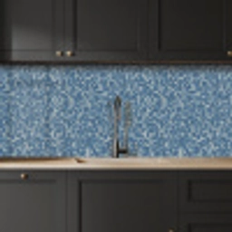 Bladeren - Klassiek - Patroon - Donkerblauw - Vintage keuken achterwand 2 middel 871 -sfeer1