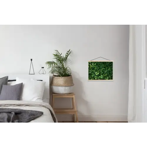 Groen - Bladeren - Kartel - Zonlicht textielposter latten blank klein -woonkamer