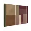 Vlakken - Abstract - Bordeaux - Lijnen Tuinposter op houten frame 2 cm dik klein -3d