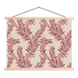 Bladeren - Linnen - Rood textielposter latten blank klein 122 -3d