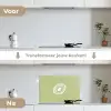 Kiwi - Lijntekening - Minimalistisch - Groen keuken achterwand spatscherm klein -voor_na_NL