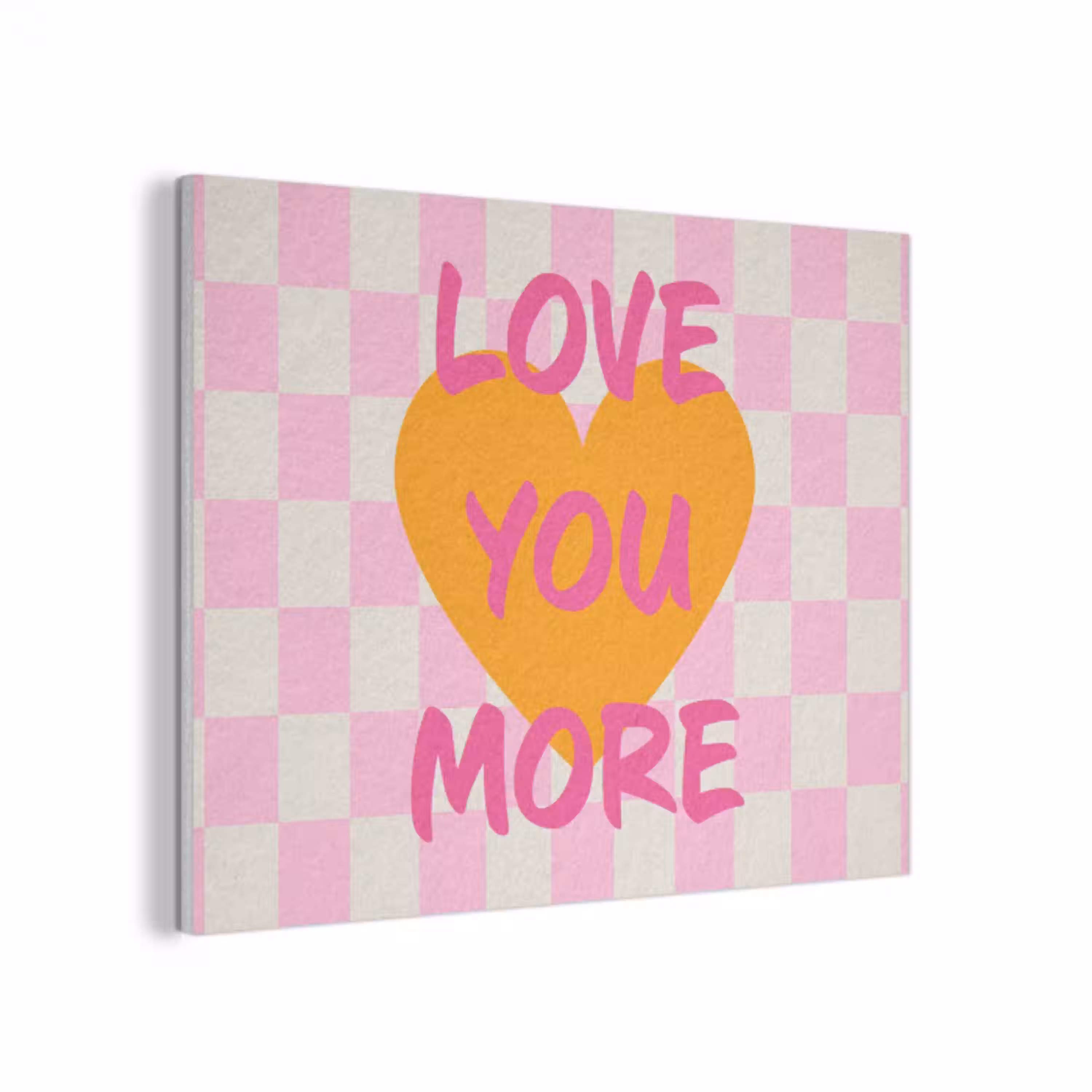 Valentijn - Love - Roze - Oranje PET vilt klein -3d