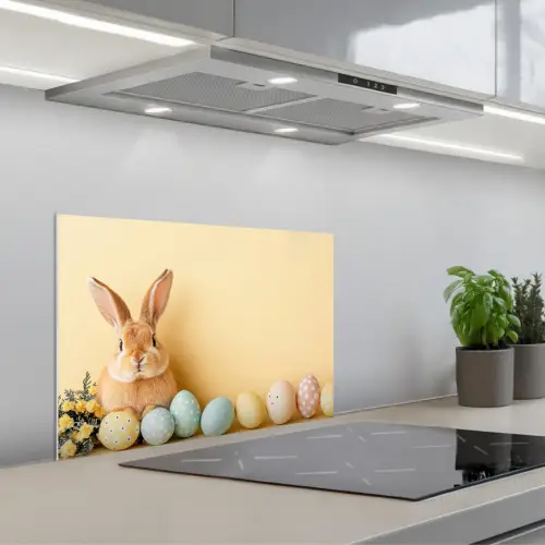 Eieren -  Konijn - Pasteltinten keuken achterwand spatscherm klein -3d_schuin