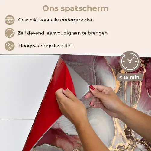 Goud - Marmer - Paars keuken achterwand spatscherm klein -spatscherm_NL