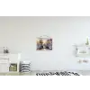 Brug - Stad - Huizen - Boot textielposter latten blank klein -kinderkamer