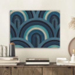 Bogen - Geometrisch - Patroon - Blauw - Retro PET vilt klein 837 -sfeer1
