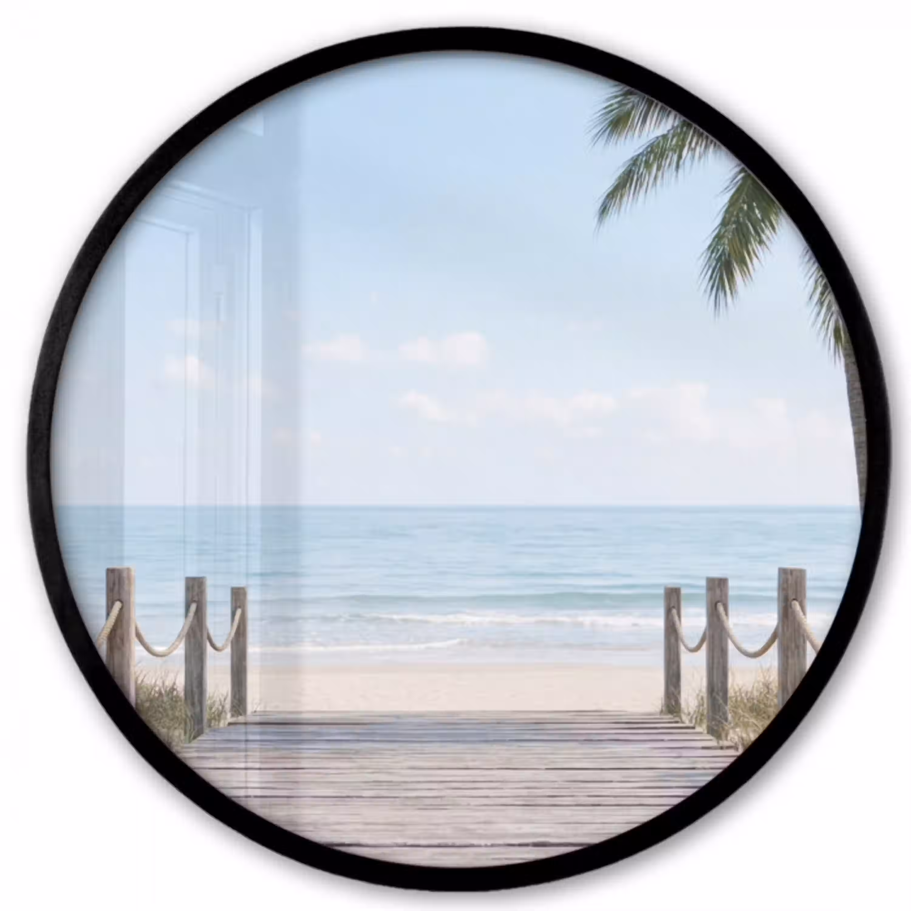 Palmbomen - Pad - Horizon Fotolijst rond zonder passe partout klein -3d