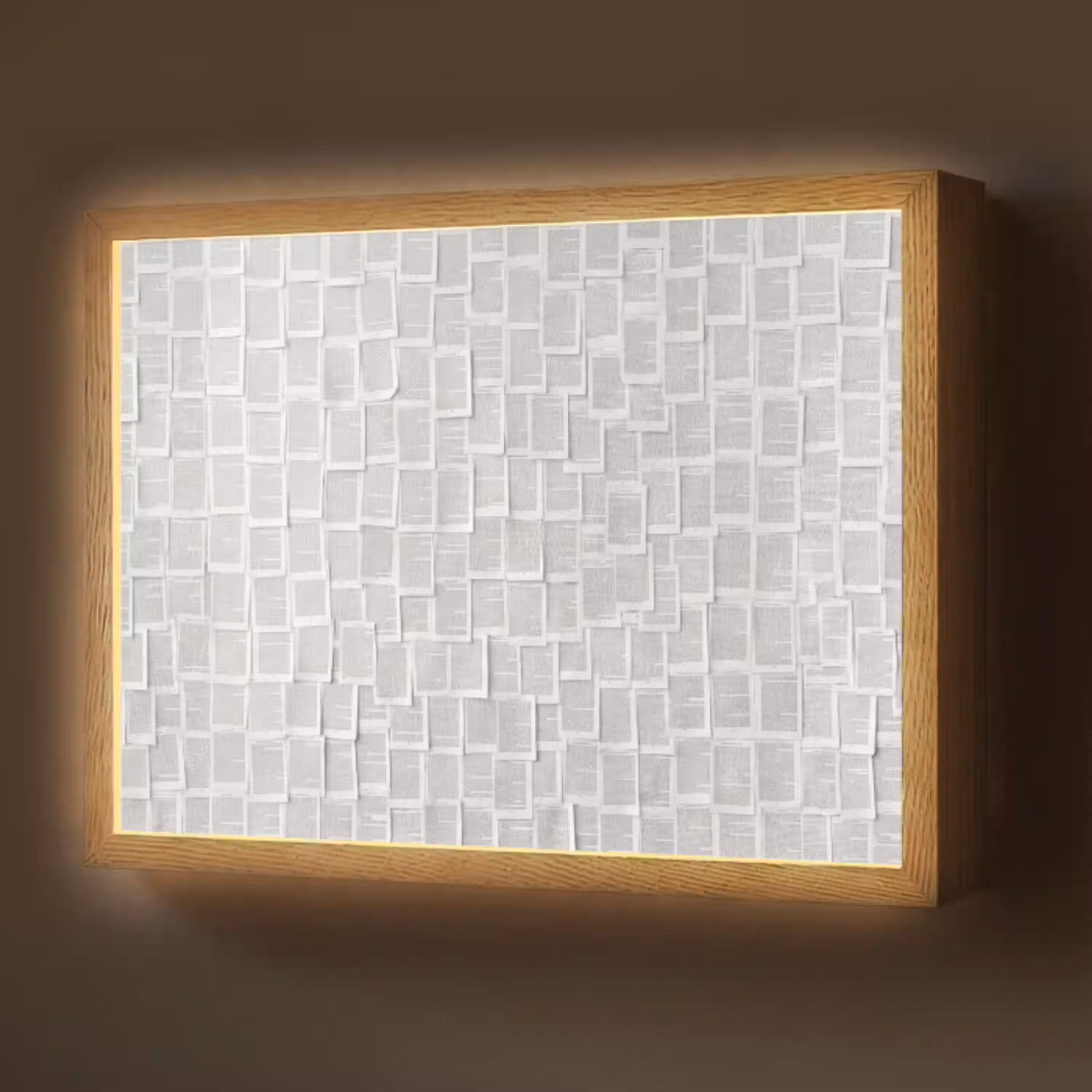 Papier - Overlappend - Textuur - Modern - Wit Light Box met batterij (Wandlamp) middel -z3d_website