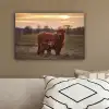 Schotse hooglander - Dieren - Landschap - Zonsondergang - Koe canvas 2cm klein -sfeer3
